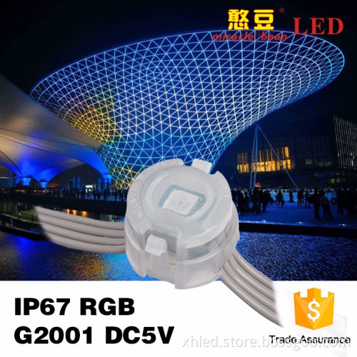 SMD5050 20mm Waterproof 0.3W RGB DC05V Round IC DMX512 Pixels Led